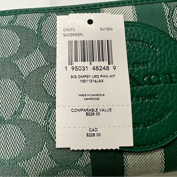 Coach Dempsey Large Phone Wallet Jacquard With Stripe And Patch c9073 - Picture 5 of 5